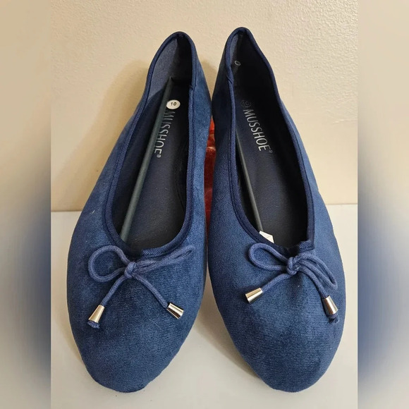 Musshoe women's navy blue flats - Picture 1 of 10